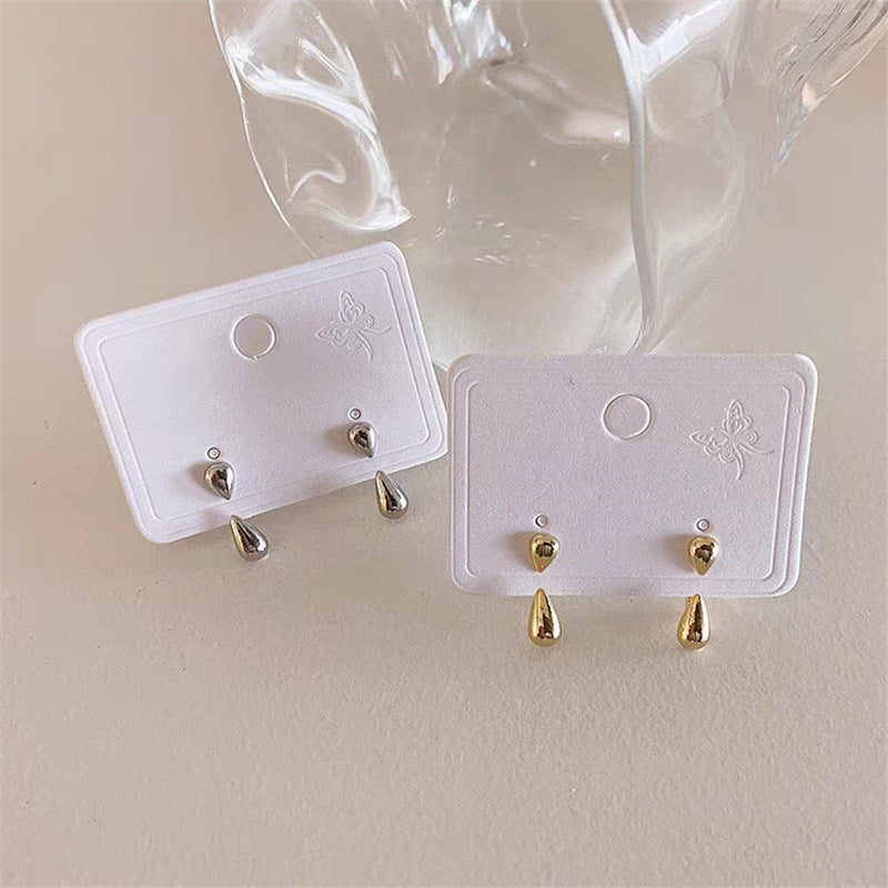 Women's Style Simple Compact Glossy Water Drop Ear Earrings