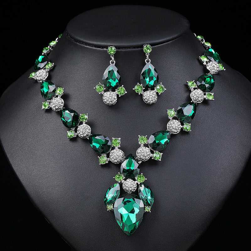 Fashion Suit Exaggerated Crystal Two-piece Alloy Rings