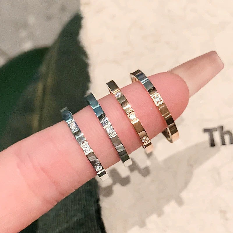 Light Luxury Cold Style Couple Plain Ring