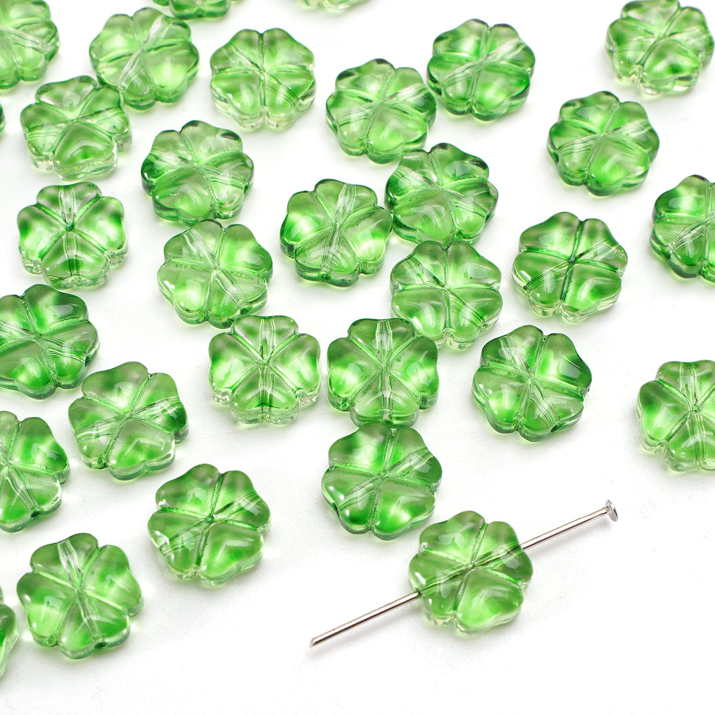 Beautiful Clover Flat Beads Scattered Handmade Jewelry Accessories