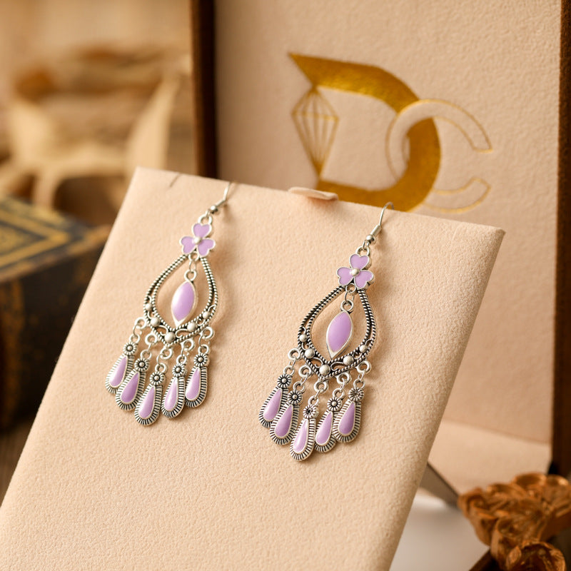 Your Delicate Dripping Oil Retro Alloy Small Ethnic Earrings