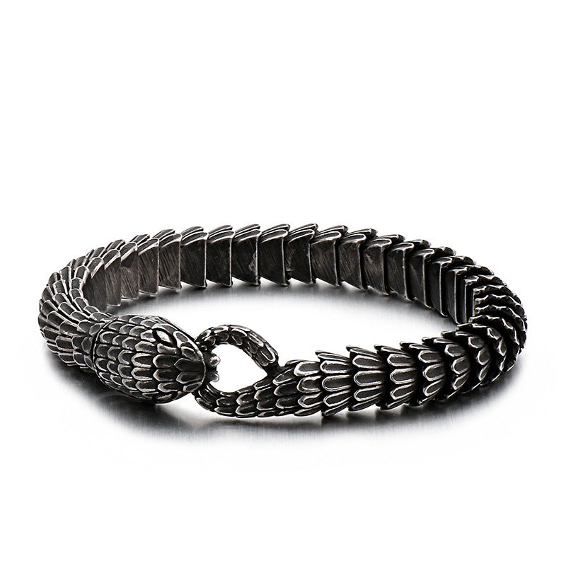 Men's Stainless Steel Snake Fashion Trend Creative Personality Bracelet