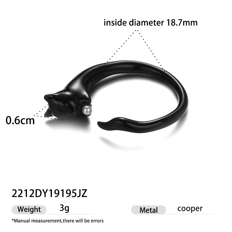 Niche Dopamine Animal Handmade Dripping Oil Cold Enamel Hand Ring
