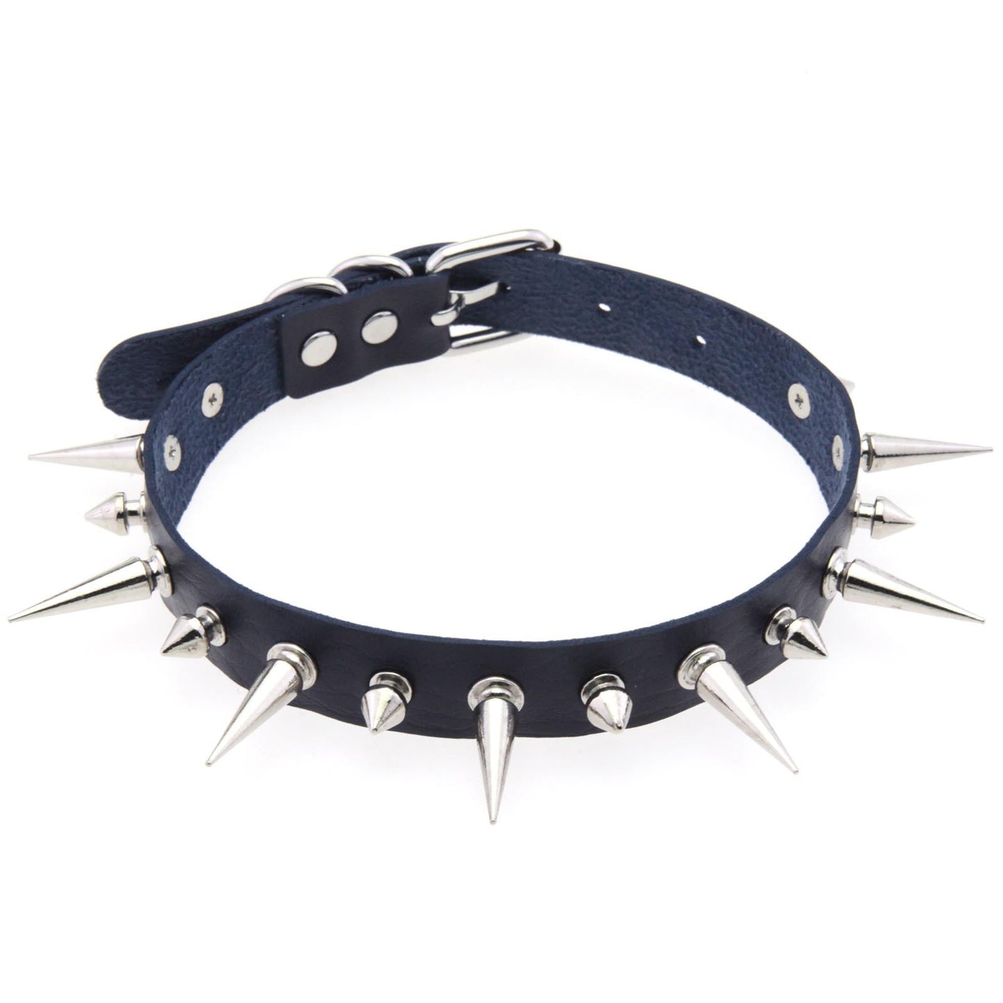 Style Punk Leather Nail Neckband Clavicle Necklaces