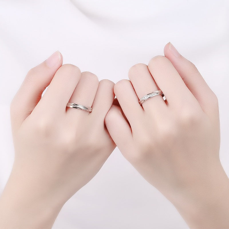 Fashion Love Couple Korean Style Simple Light Wave High Sense Ring
