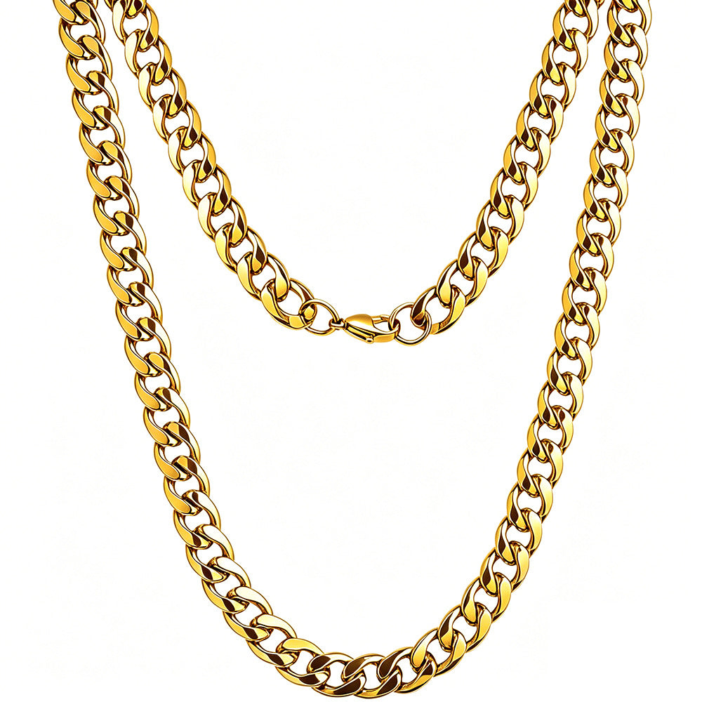 Men's Trendy Hip Hop Simple Personalized Clavicle Chain Titanium Necklaces
