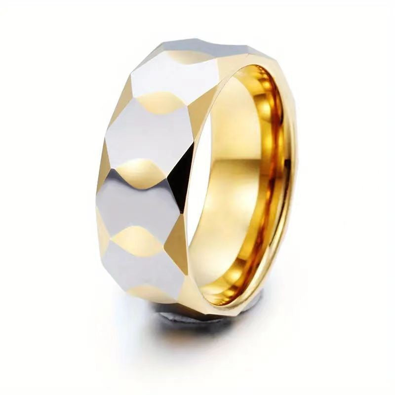 Simple Electric Gold Stainless Steel Forged Rings