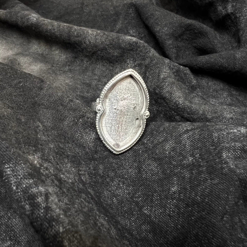 Distressed Ethnic Style Handmade Old Sier Miao Ring
