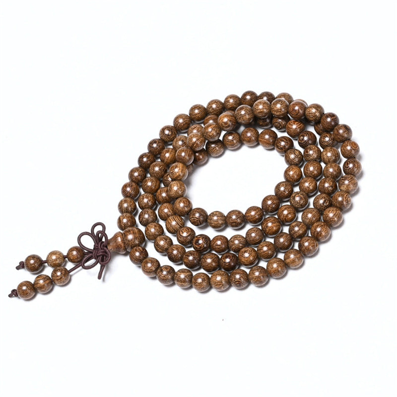 Women's & Men's Golden Sandalwood Submerged Buddha Beads Stall Bracelets