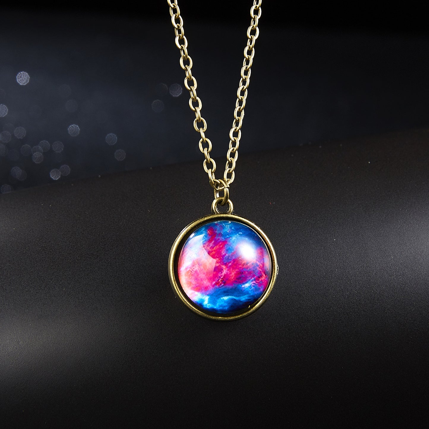 Galaxy Nebula Universe Luminous Double-sided Glass Necklaces