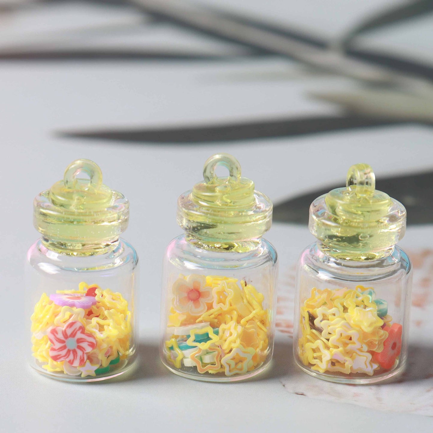 Glass Star Sequins Drift Bottle Car Decorations Jewelry Accessories