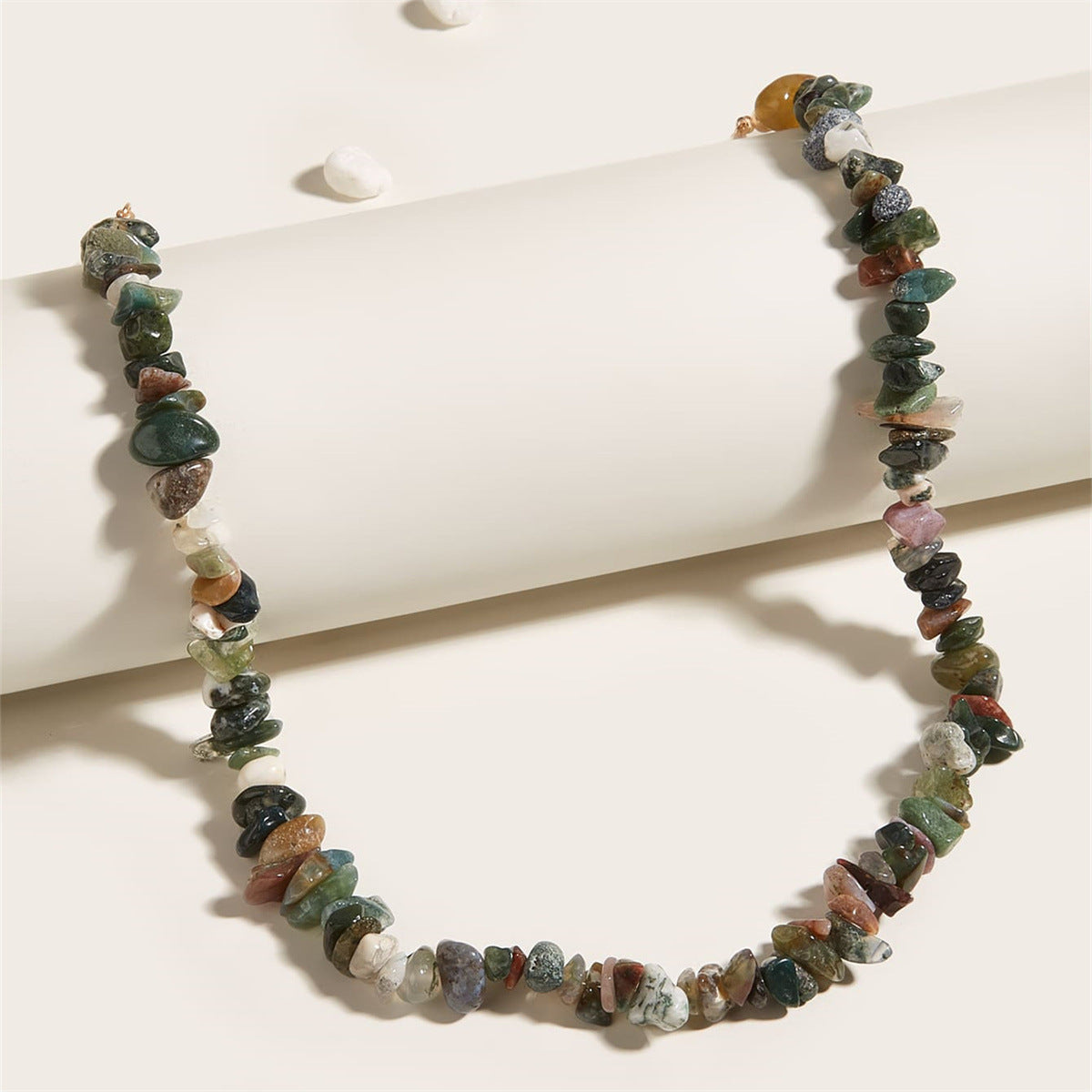 Gravel Handmade Beaded Irregular Stone Agate Ladies Clavicle Collar