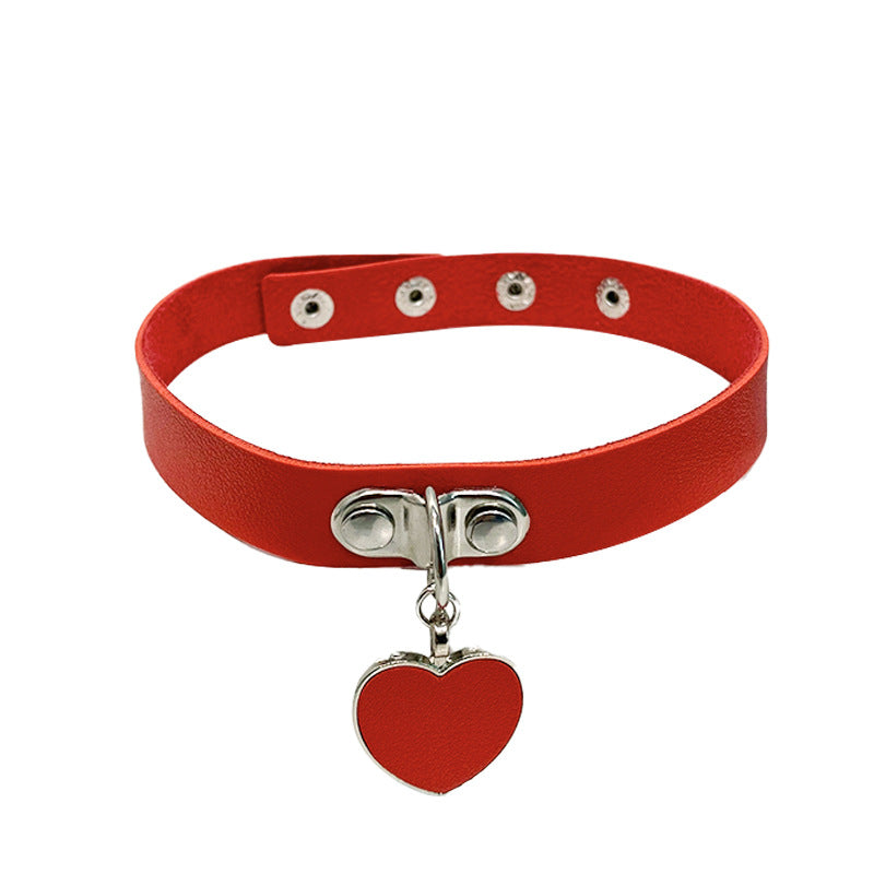Comfortable Rock Punk Love Heart Leather Collar