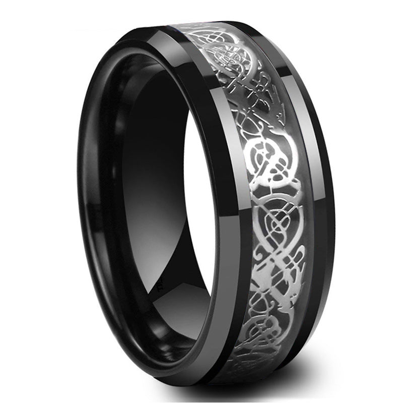 Black Heart Shape Female Stainless Steel Ring