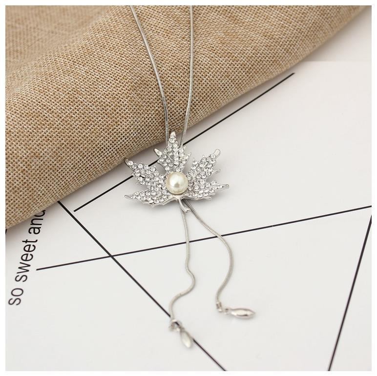 Fashionable All Match Sweater Chain Long Maple Leaf Necklace