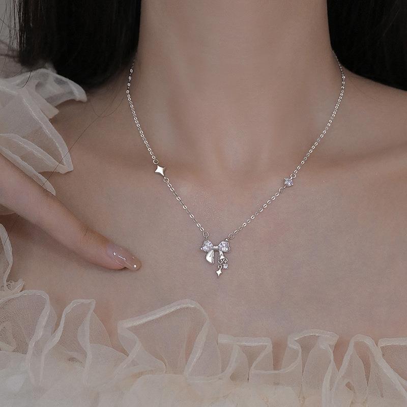 Women's Heart Bow For Minority Simple Design Necklace