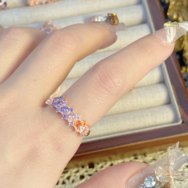 Palace Rose Golden Lace Hollow Open End Expensive Rings
