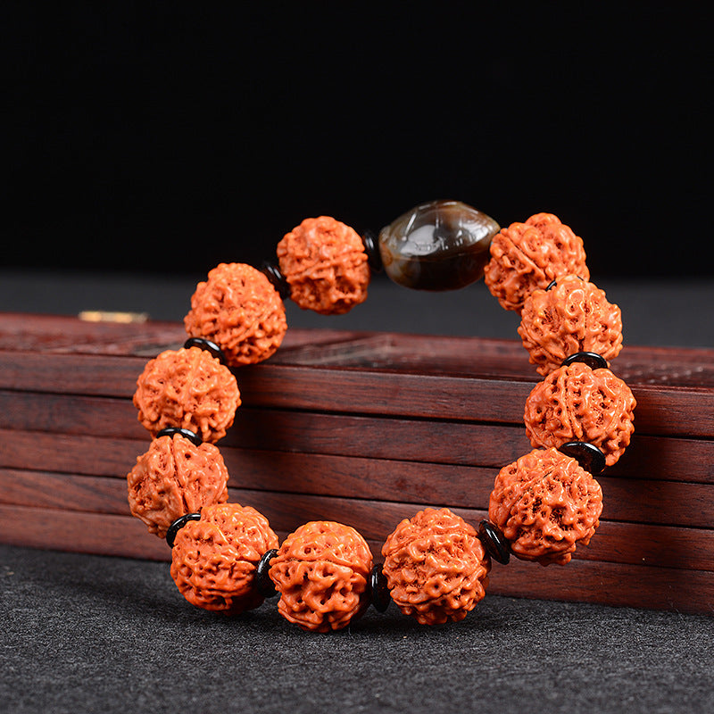 Nepal Bodhi Seeds Ox Bone Beeswax Bracelet
