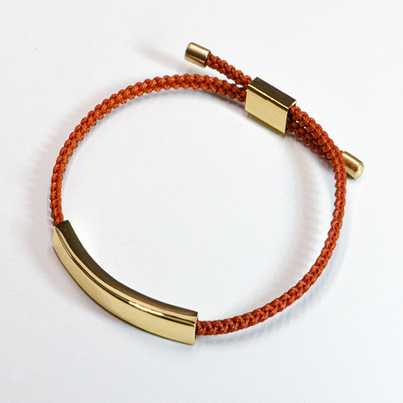 Steel Engraved Hollow Tube Couple Adjustable Inspirational Bracelets