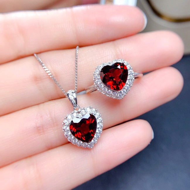 Women's Blue Red Yellow Green Purple White Gemstone Zircon Princess Jewelry Set