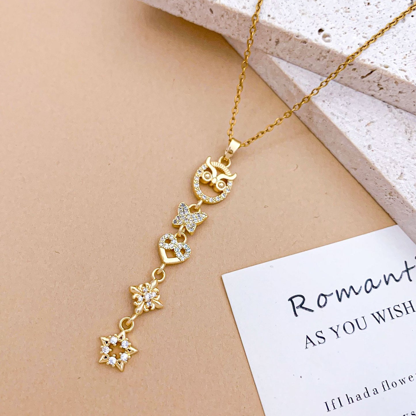 Combination Design Titanium Steel Niche Temperament Korean Style Clavicle Necklaces