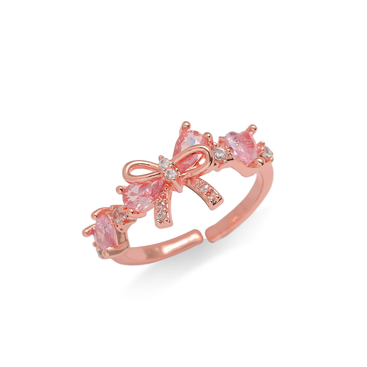 Female Sweet Trend Bow Simple Zircon Niche Love Necklaces