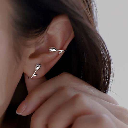 Women's Light Luxury Minority Tulip High-grade Simple Ear Hook