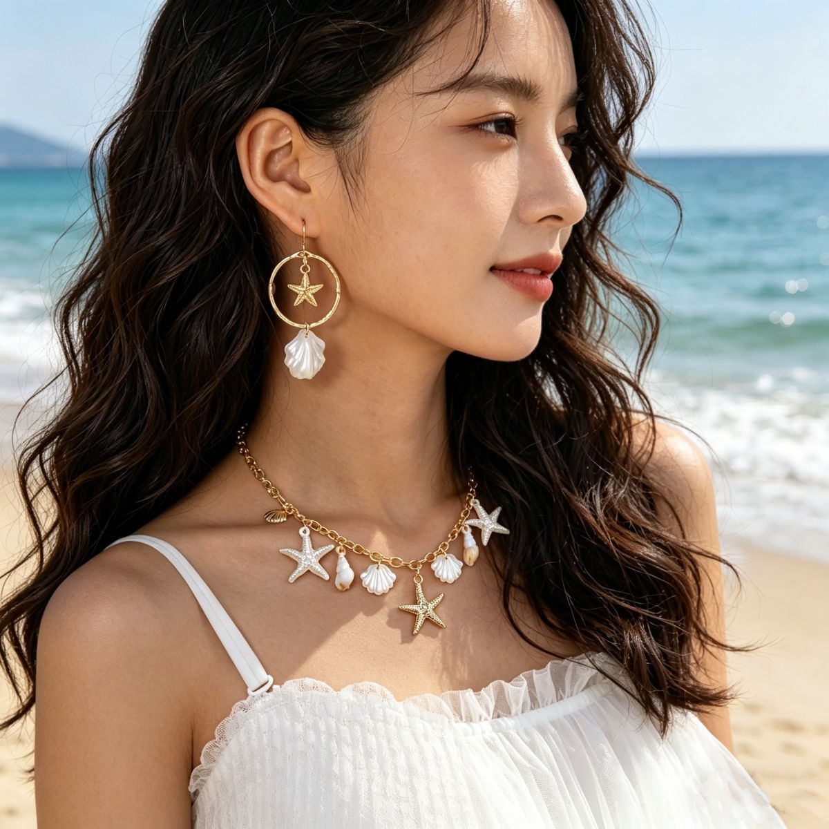 Women's Beach Vacation Style Alloy Starfish Shaped Stud Earrings