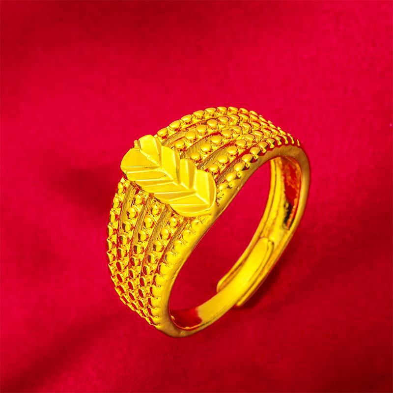 Open Mouth Simple Fine Pattern Female Ring