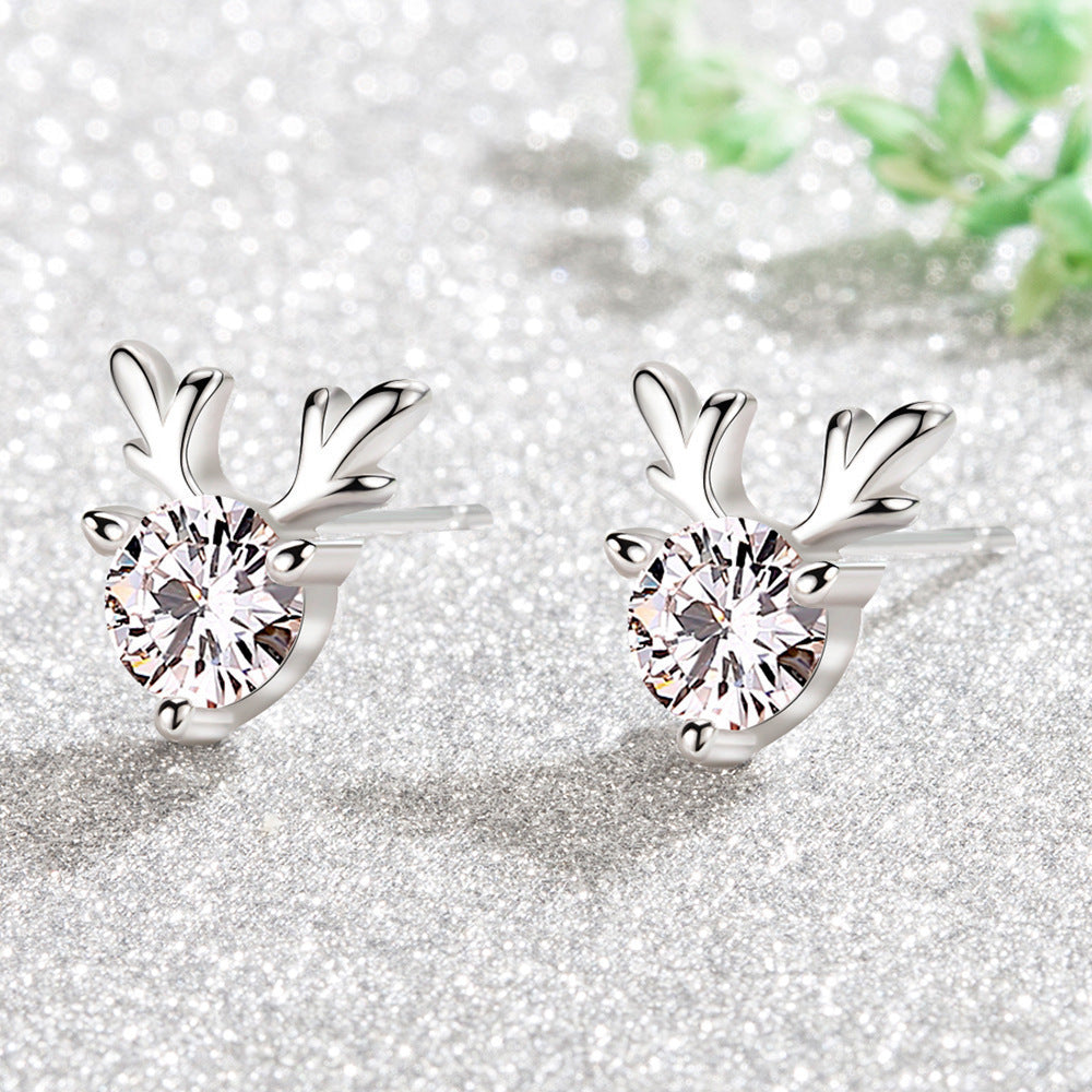 Moissanite Ear Female With Hearts Sterling Earrings