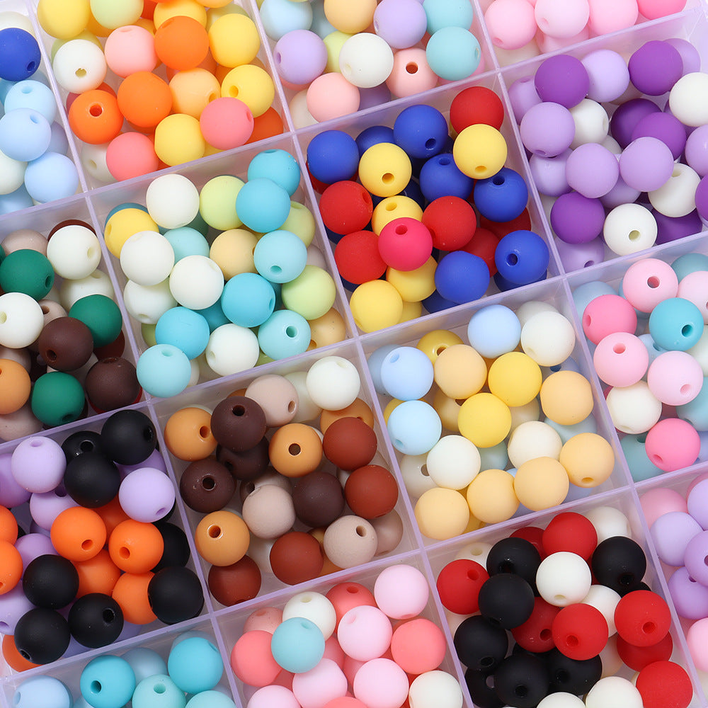 Creative Rubber Round Beads Effect Paint Jewelry Accessories