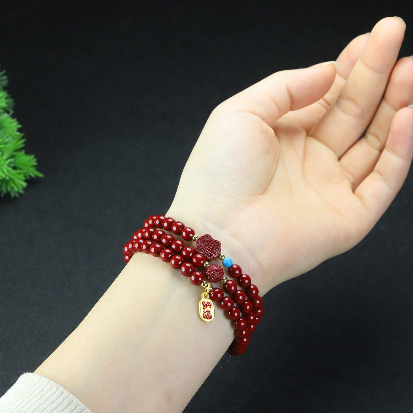 Three-ring Female Niche Exquisite Light Luxury Lucky Bag Beaded National Pendants