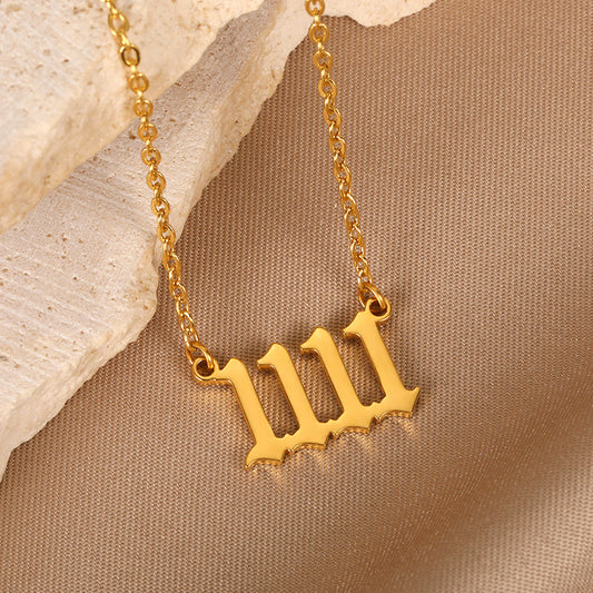Simple Stainless Steel Gold Letter Square Pendants
