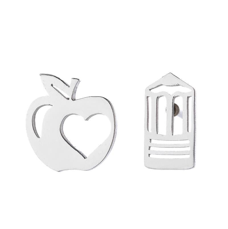 Summer Fruit Ear Fashion Stainless Steel Simple Cherry Apple Strawberry Stud Earrings