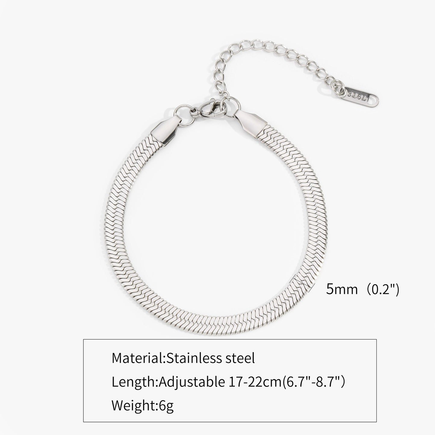 Metallic Titanium Steel Stainless Gold Blade Chain Bracelet