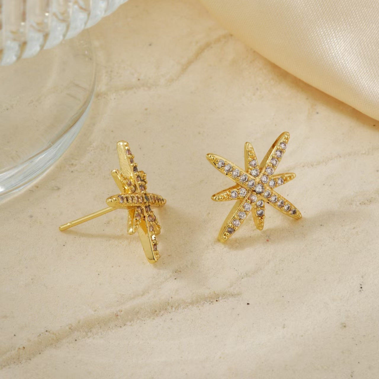 Fringe Personality Simple Snowflake Ear Female Stud Earrings