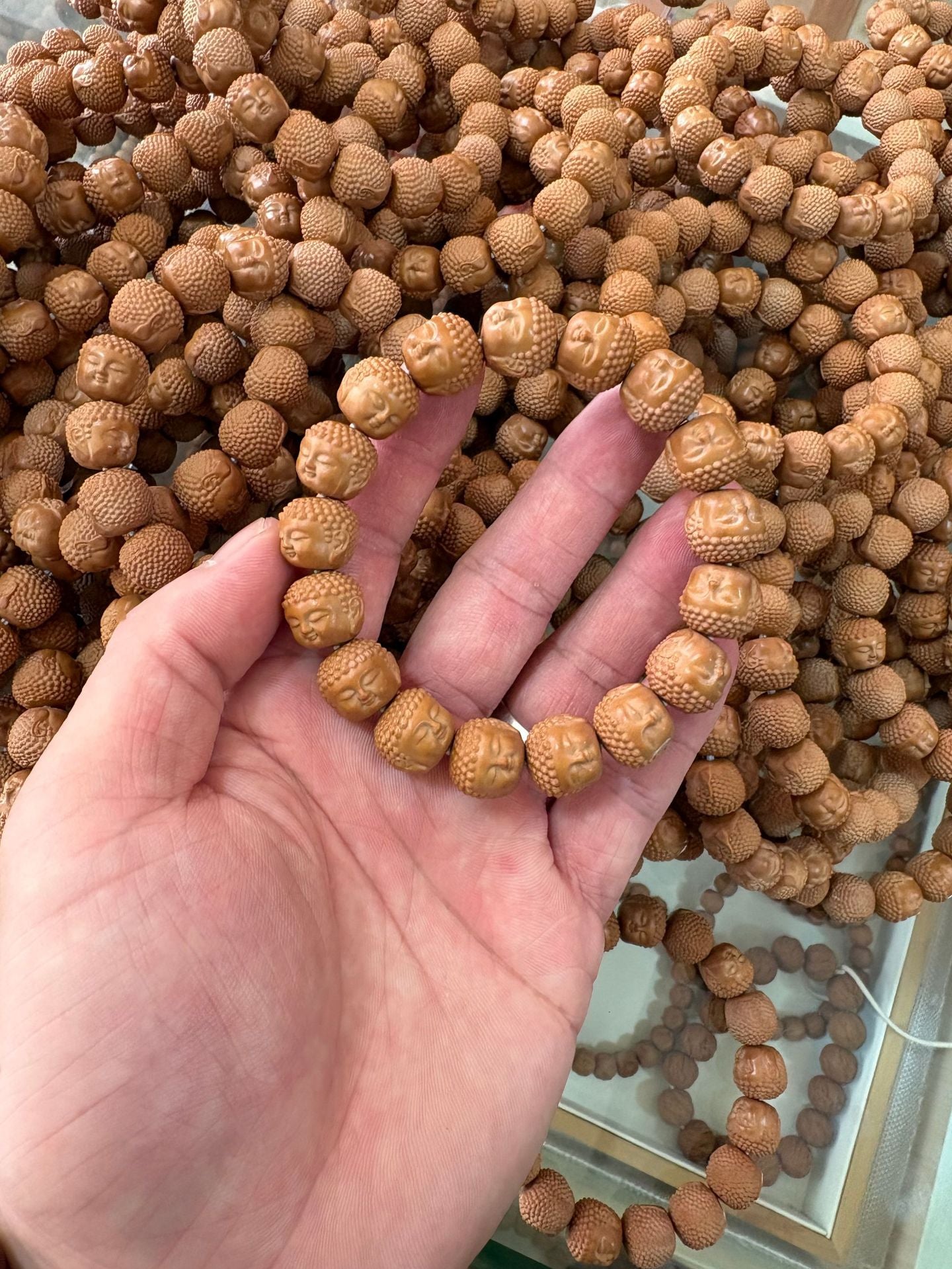 Women's & Men's Natural Primary Color Crafts Peach Pit Single Circle Hand Bracelet