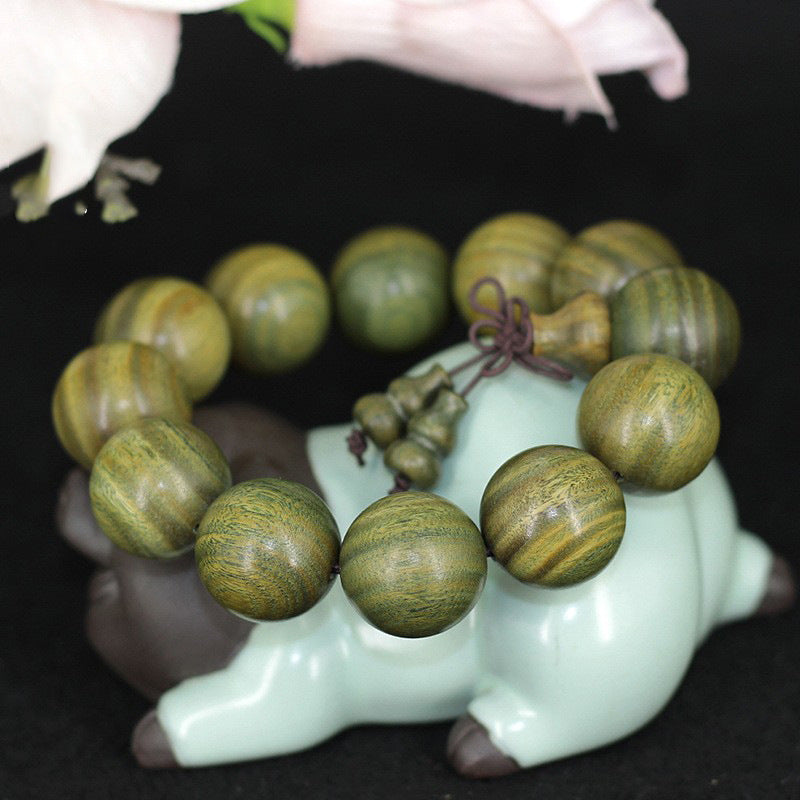 Women's & Men's Sandalwood Buddha Beads Rift Grain Small Bracelets
