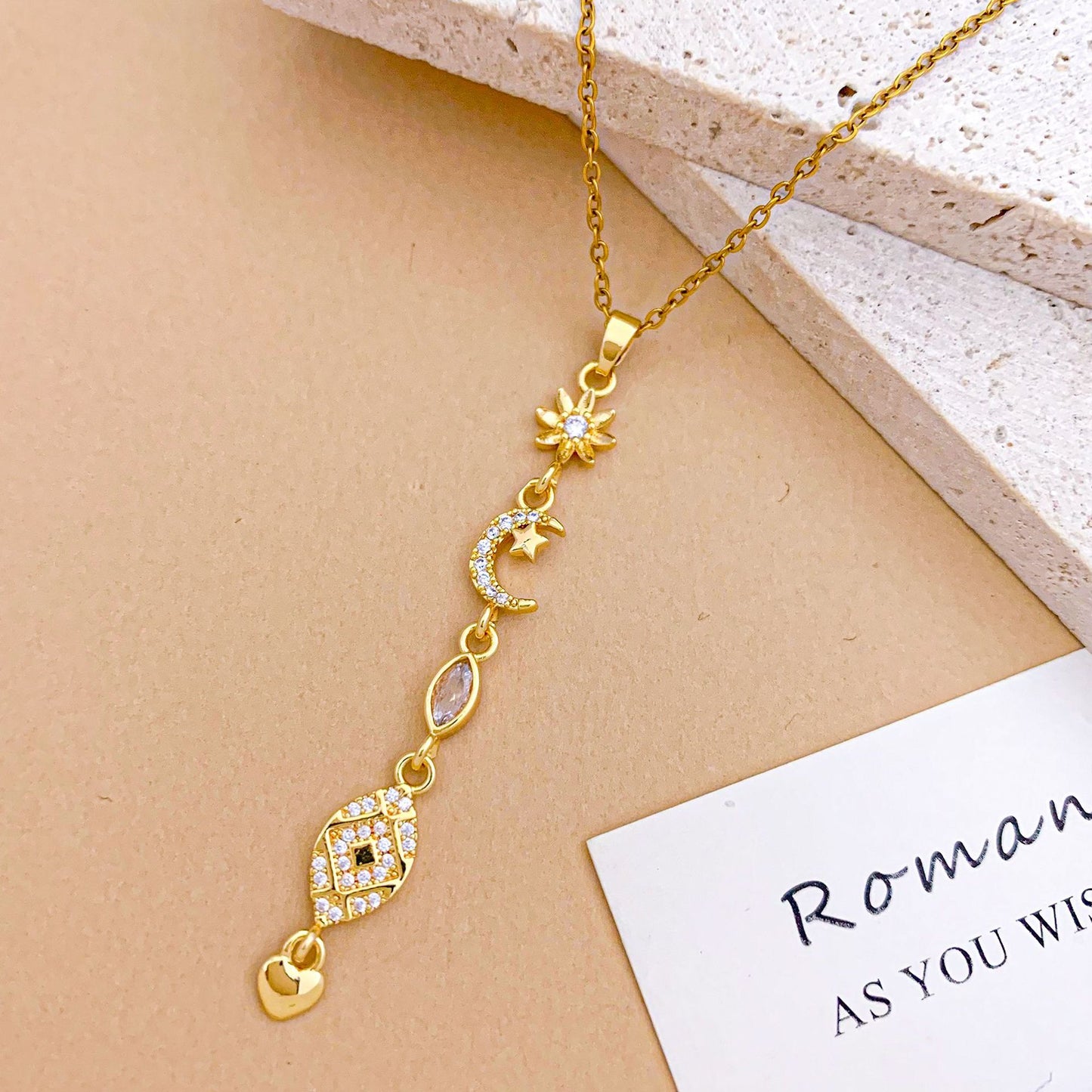 Combination Design Titanium Steel Niche Temperament Korean Style Clavicle Necklaces