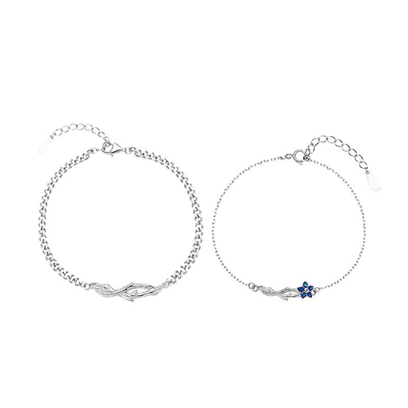 Women's & Men's Myosotis Couple Design Love Token Fashion Gift For Bracelet