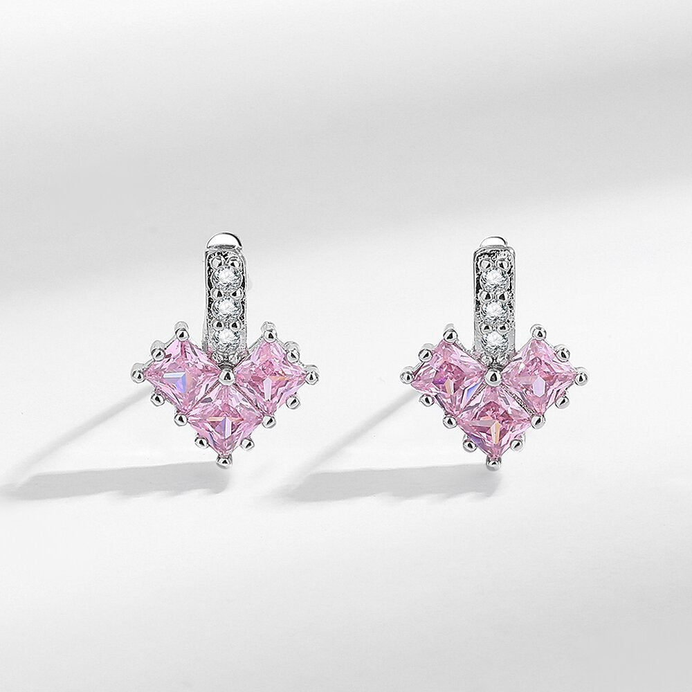 Chinese Style Light Luxury Pink Elegant Stud Earrings