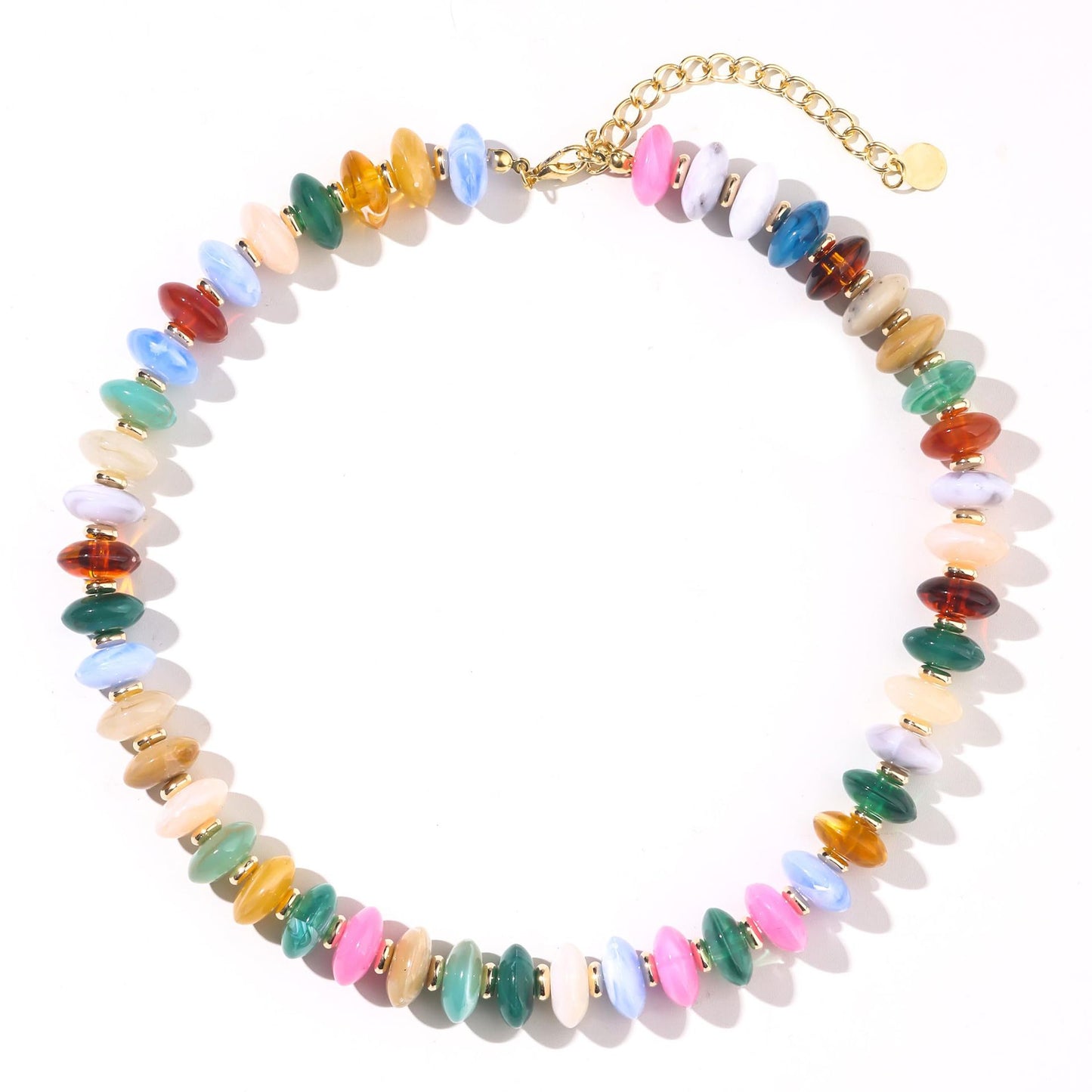 Resin Colorful Acrylic Jelly Clavicle Chain Bohemian Love Barrel Necklaces