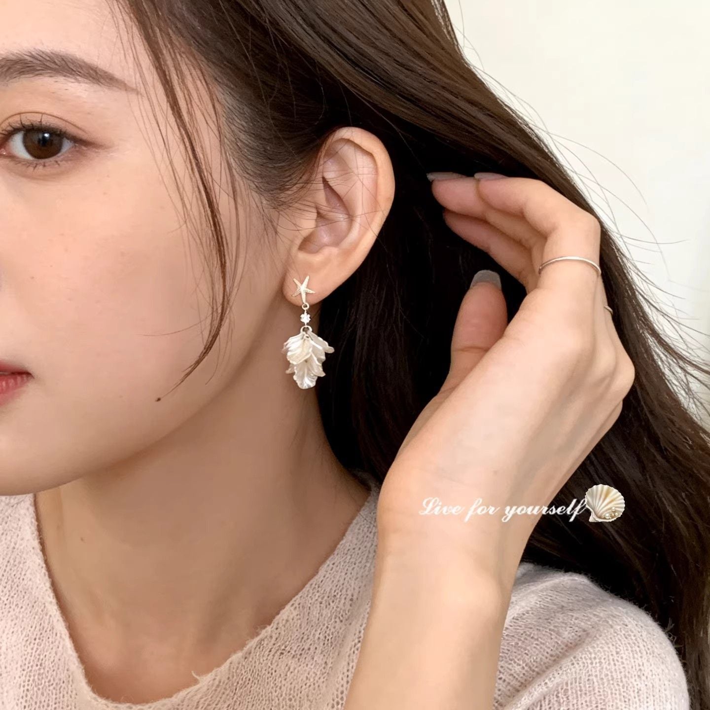 Women's Shell Tassel For Seaside Vacation Style Stud Earrings