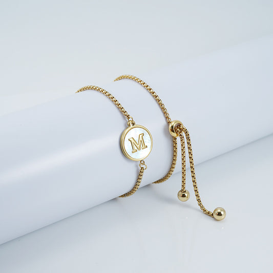 Titanium Steel English Letter Design Stainless Bracelets