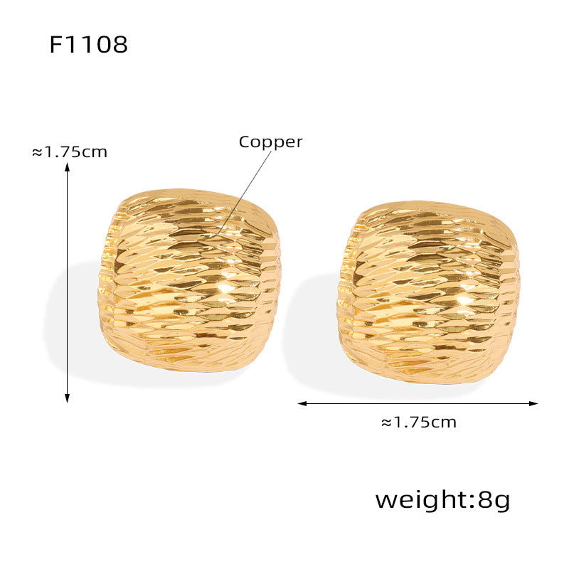 Niche Personality Unique Elegant Graceful Geometric Stripe Texture Design Sense Rings