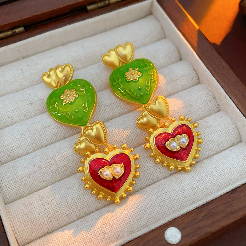 Women's Palace Style Sier Flower Light Luxury High-grade Design Sense Earrings