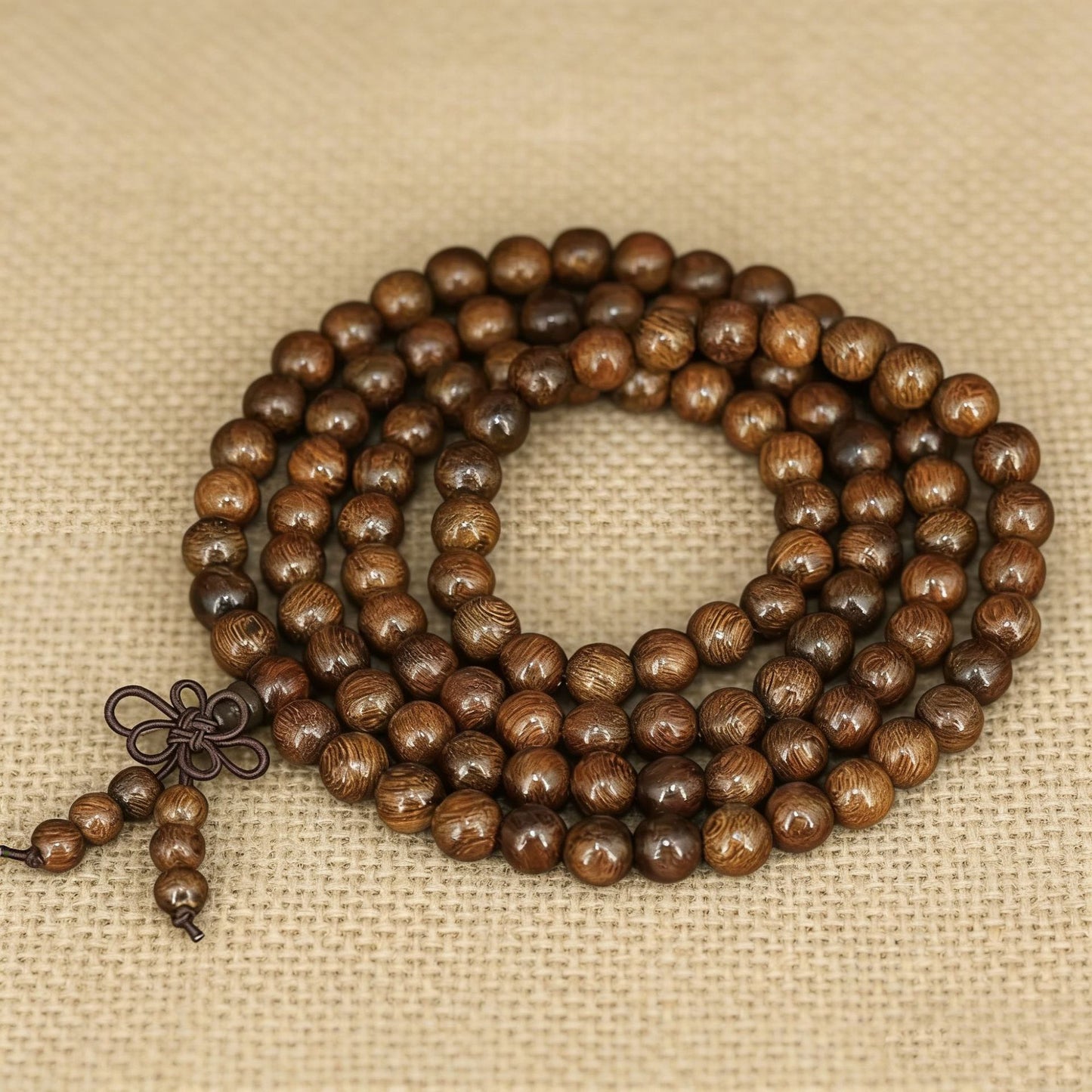 Grain Old Materials Gold Sandalwood Pcs Buddha Beads Unisex Style Bracelet