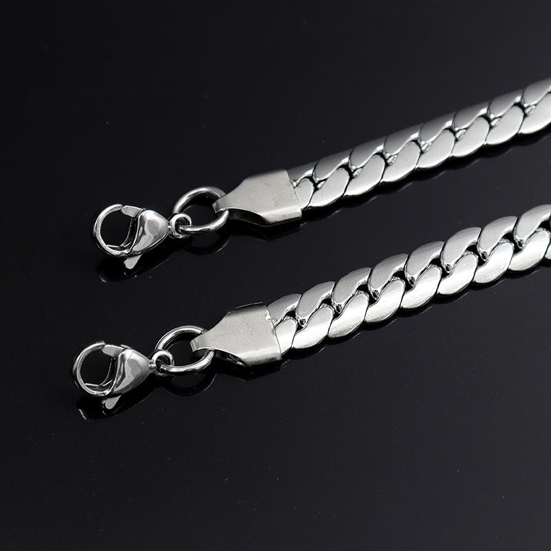 Women's & Men's Stainless Steel Encrypted Cuban Social Style Fashion Necklace