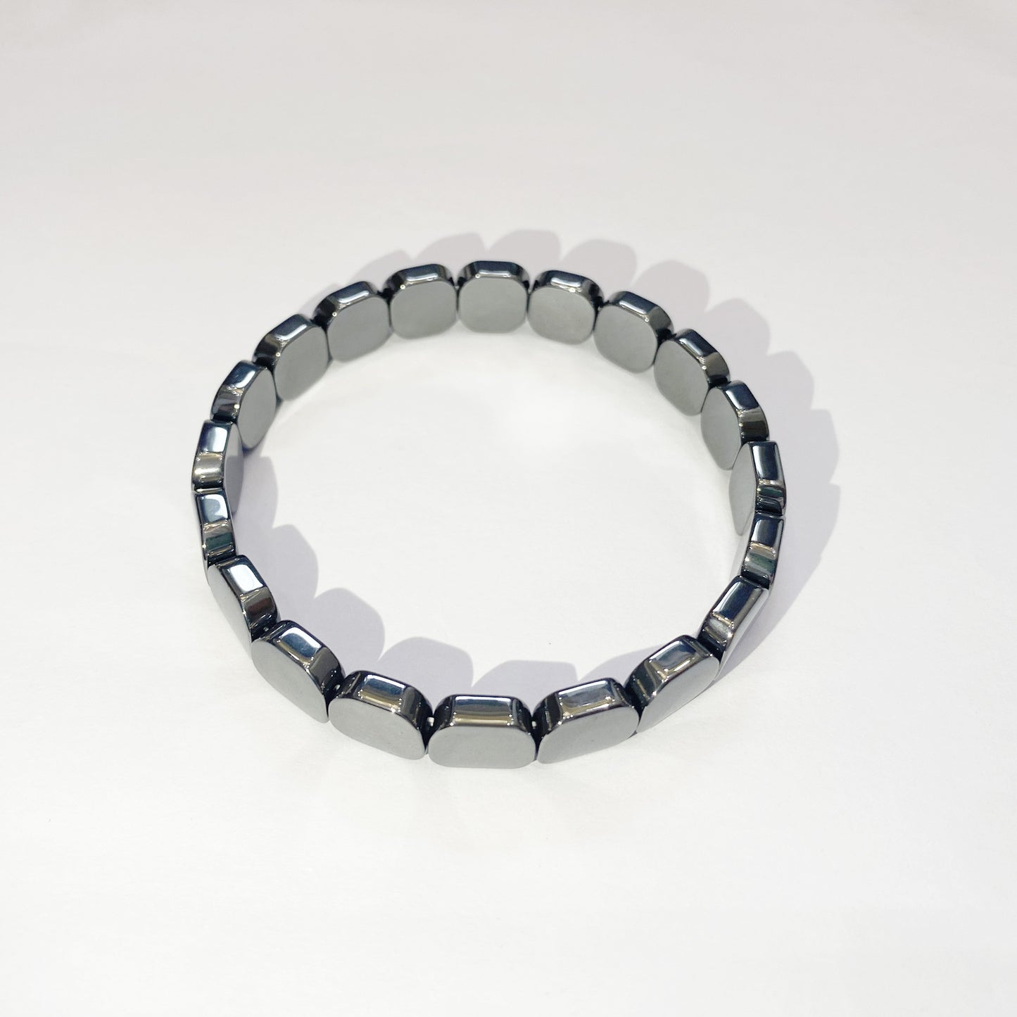 Hematite Stretch Fashion Hand-made Beaded Square Apple Bracelet