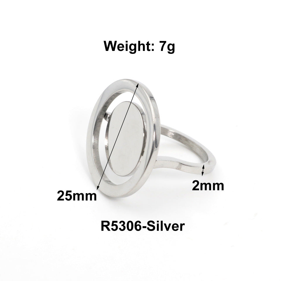 Female Titanium Steel Gold Index Finger Rings